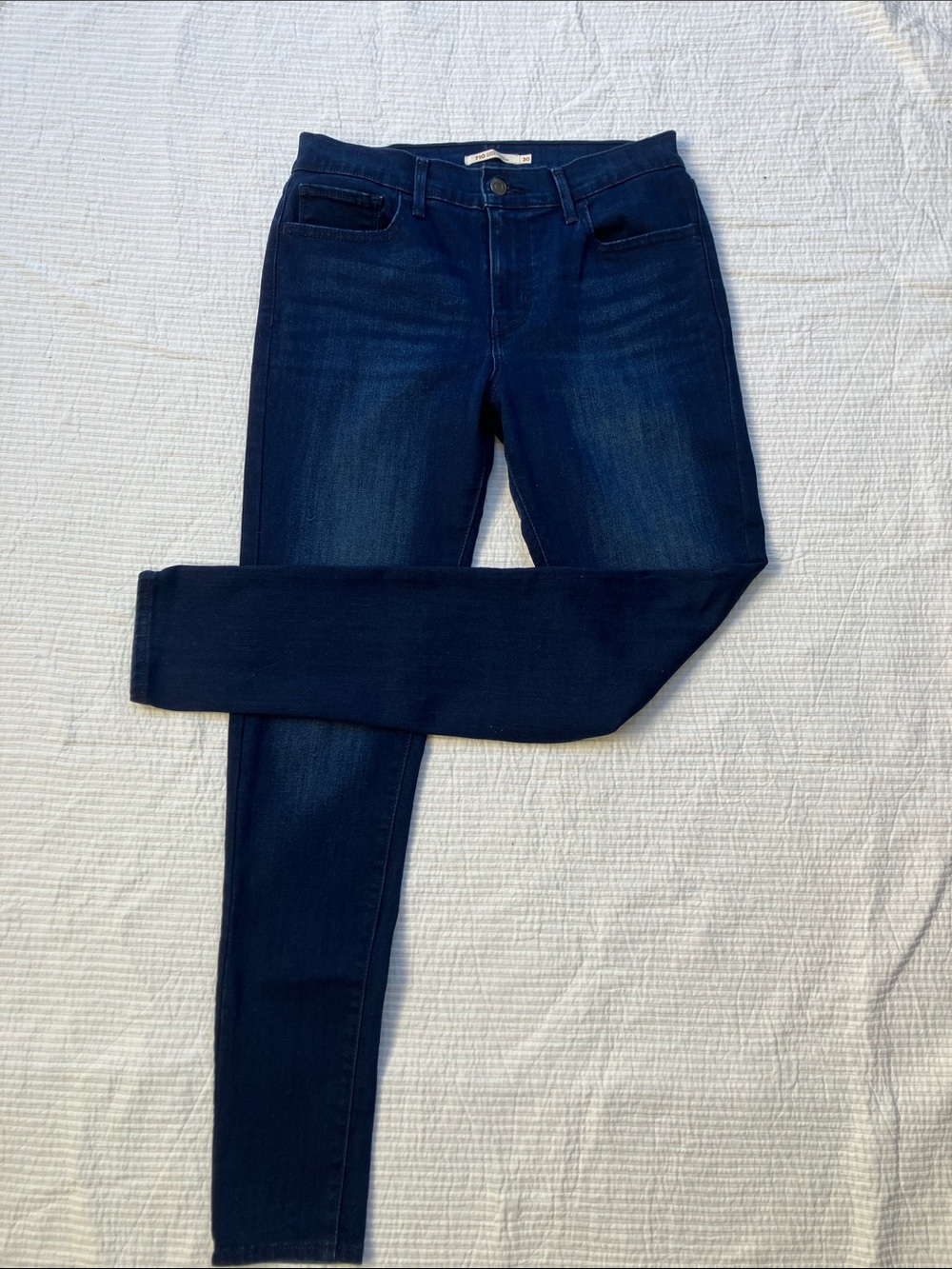 Levi's 710 Super Skinny Jeans Dark Wash Indigo Blue Stretch Denim Pants Size 30